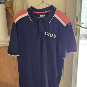 Izod Golf Polo Shirt Men's Large Polyester Short Sleeve Collared
